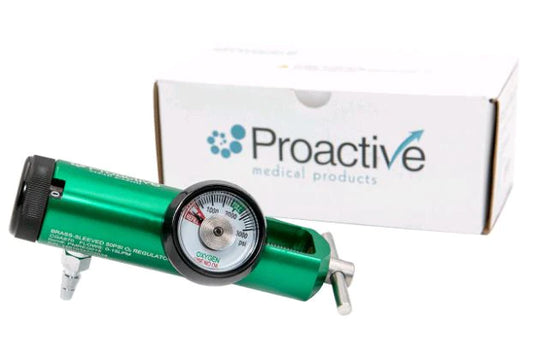 Proactive Oxygen Regulator, 0-15 LPM Mini Size, CGA 870, Barb Outlet