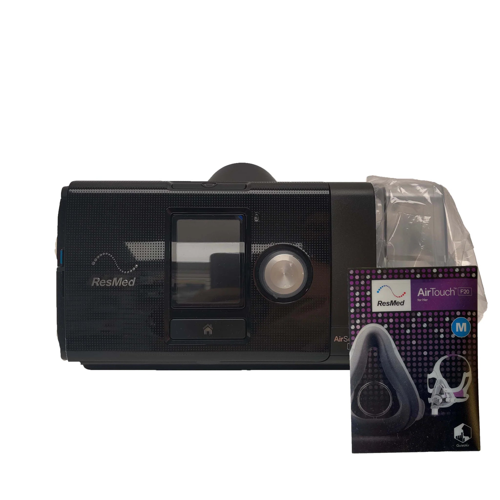 ResMed AirSense 10 AutoSet CPAP Bundle w/ClimateLineAir Tubing & AirTouch F20