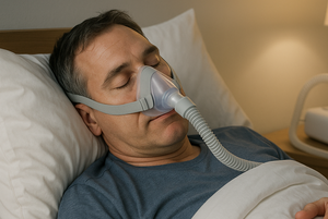 Person sleeping with a cpap mask