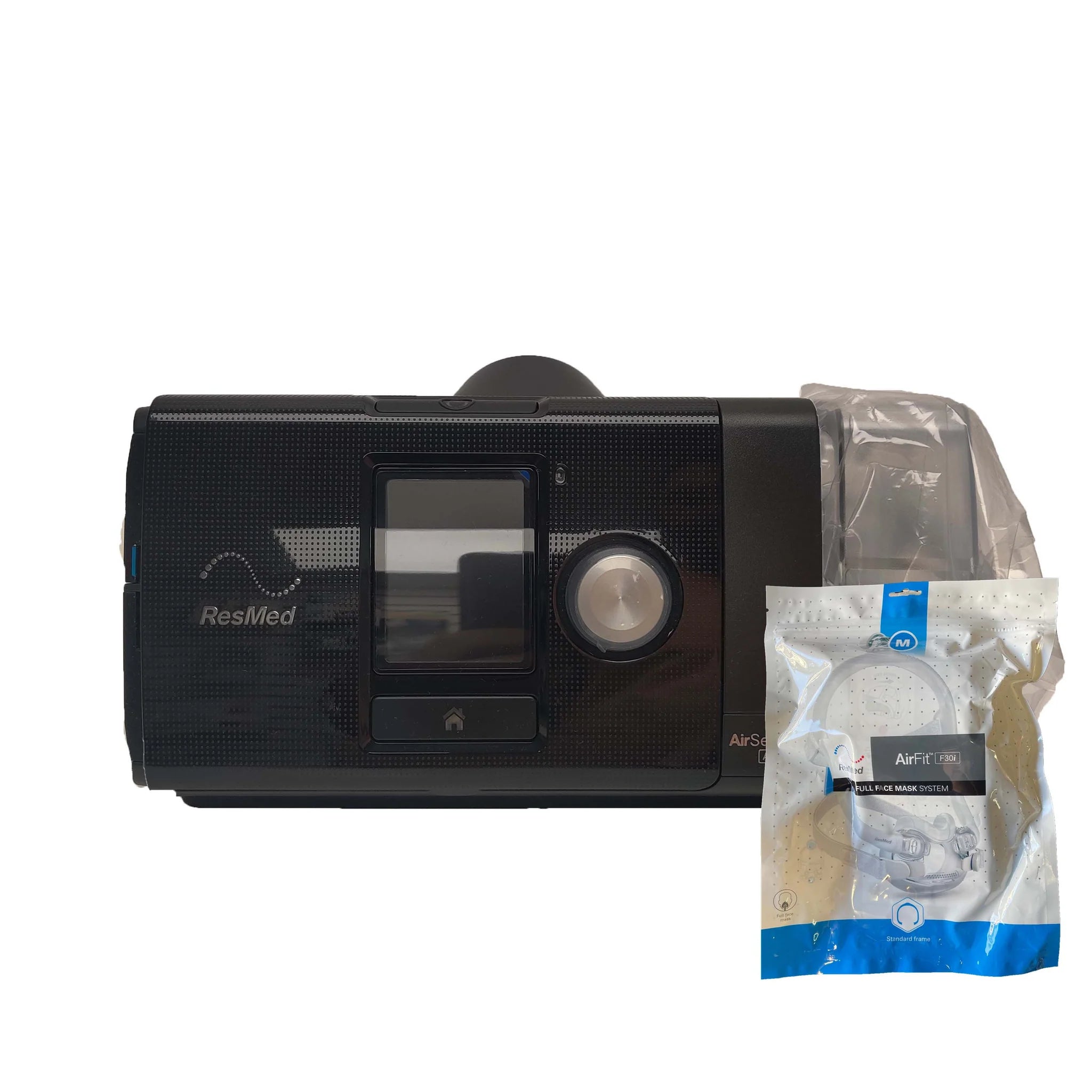 ResMed AirSense 10 AutoSet CPAP Bundle w/ClimateLineAir Tubing & AirFit F30i Standard Frame